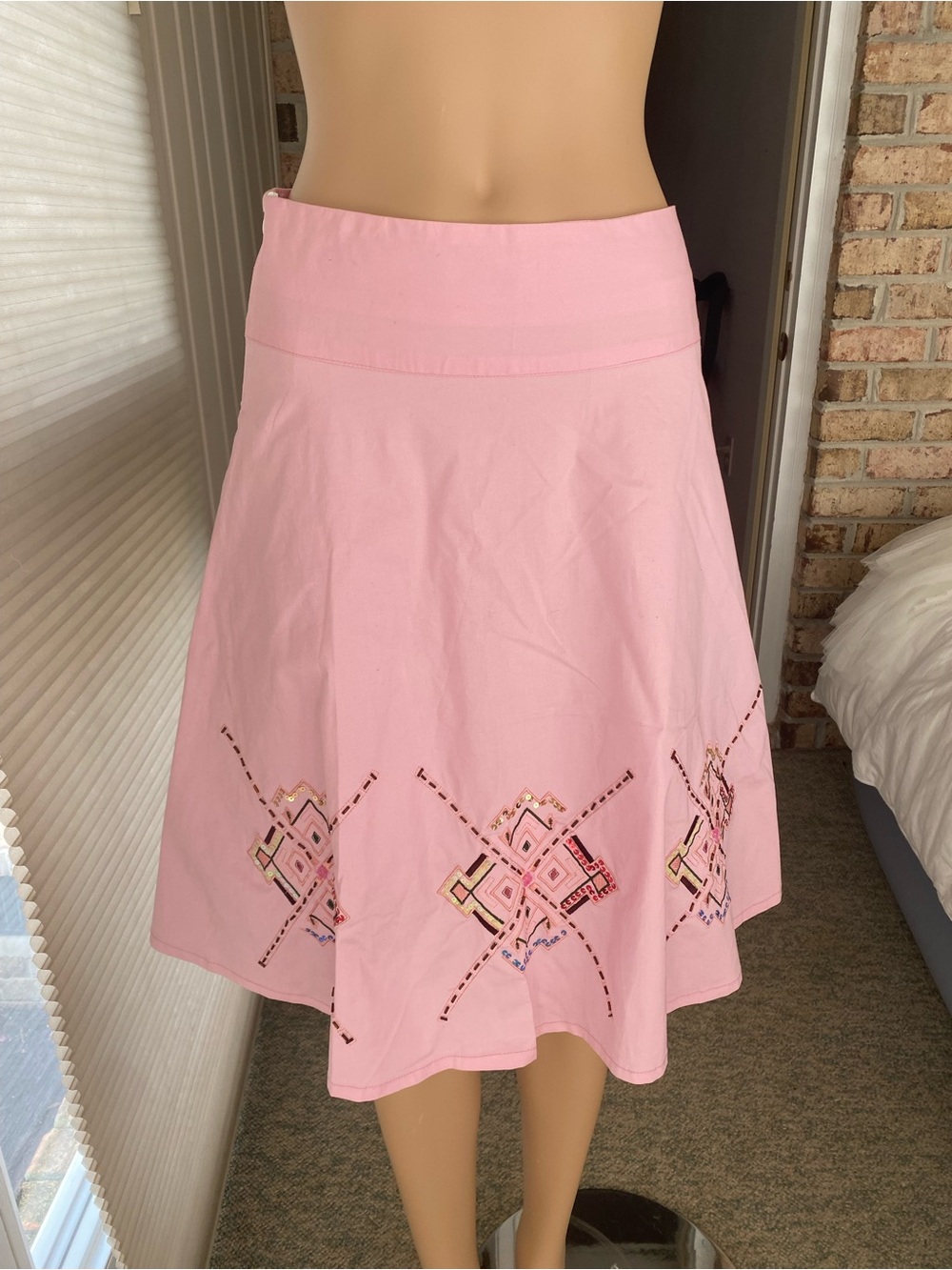 Vintage Y2K pink circle skirt by Romy B  size S- Cotton